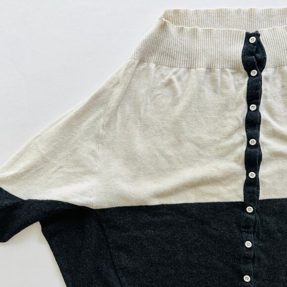 Lululemon After Class Cardigan Sweater Size 6 Heathered White / Black Cotton - Picture 5 of 8